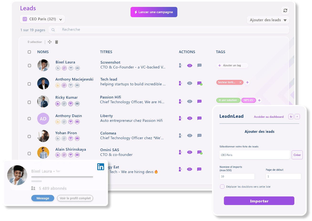 LeadnLead dashboard